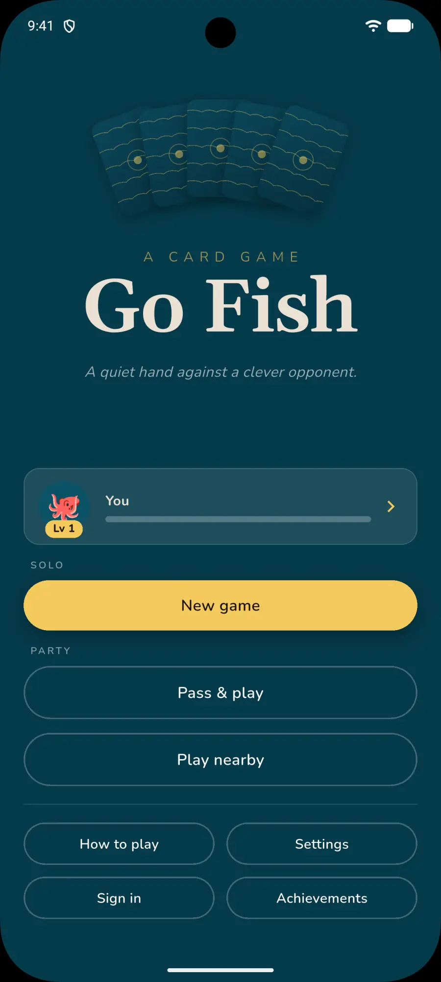 Go Fish title screen